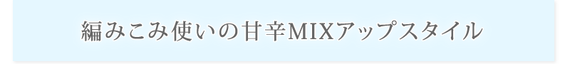 編みこみ使いの甘辛MIXアップスタイル